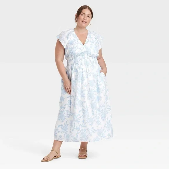 a line dress xxl Cardenas A-line Puffy Sleeved Polyester Ankle Length Dress main image 1
